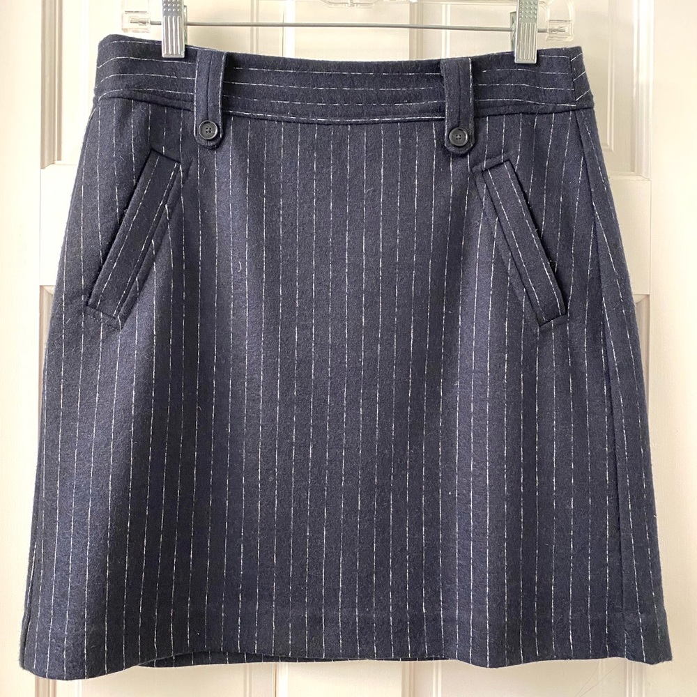 🌼 LOFT Wool Blend Pinstriped Skirt